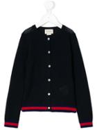 Gucci Kids - Buttoned Cardigan - Kids - Viscose/wool/metallic Fibre - 4 Yrs, Blue