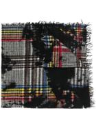 Faliero Sarti Printed Check Scarf - Black