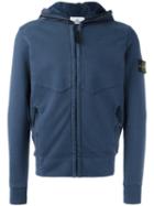 Stone Island Hooded Sweathirt, Men's, Size: Xl, Blue, Cotton/polyamide