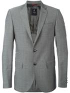 Fay Classic Buttoned Blazer, Men's, Size: 46, Grey, Viscose/virgin Wool