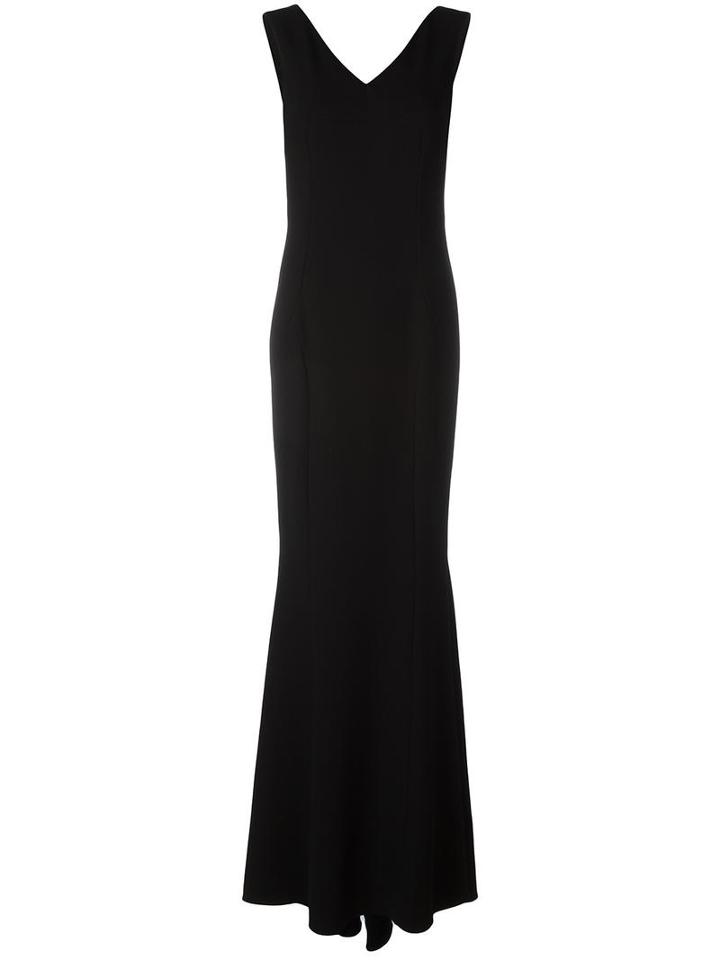 Dolce & Gabbana Long Fish Tail Dress, Women's, Size: 42, Black, Silk/cotton/polyamide/viscose