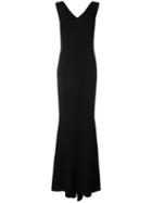 Dolce & Gabbana Long Fish Tail Dress, Women's, Size: 42, Black, Silk/cotton/polyamide/viscose