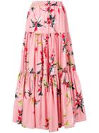 La Doublej Floral Print Maxi Skirt - Pink