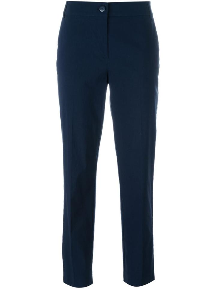 Twin-set Cropped Cigarette Trousers, Women's, Size: Xxs, Blue, Viscose/polyamide/spandex/elastane