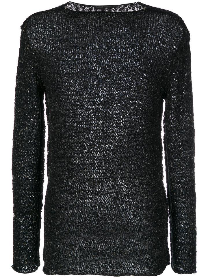 Transit - Slash Neck Jumper - Men - Cotton - M, Black, Cotton