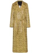 Michael Lo Sordo Snake-print Belted Trench Coat - Yellow