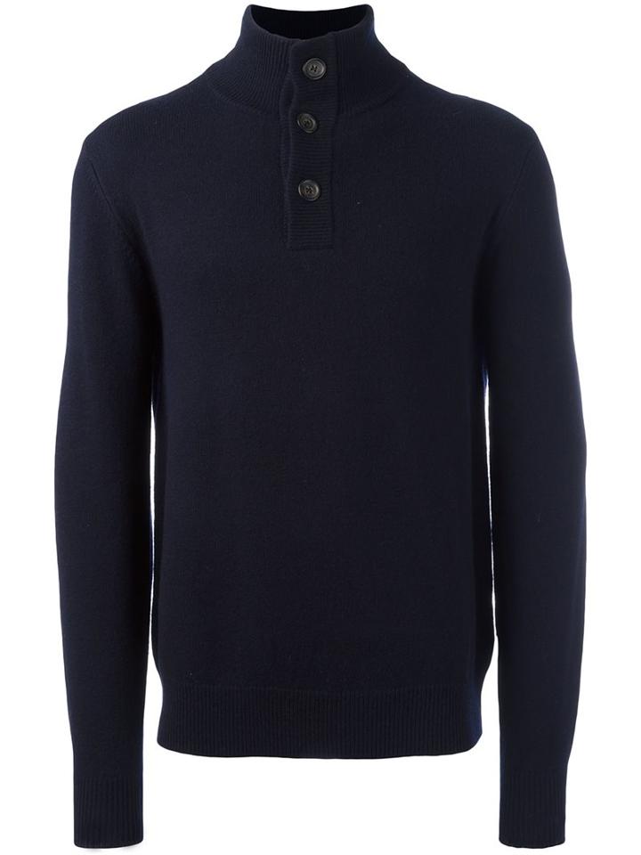Aspesi High Neck Jumper, Men's, Size: 50, Blue, Wool