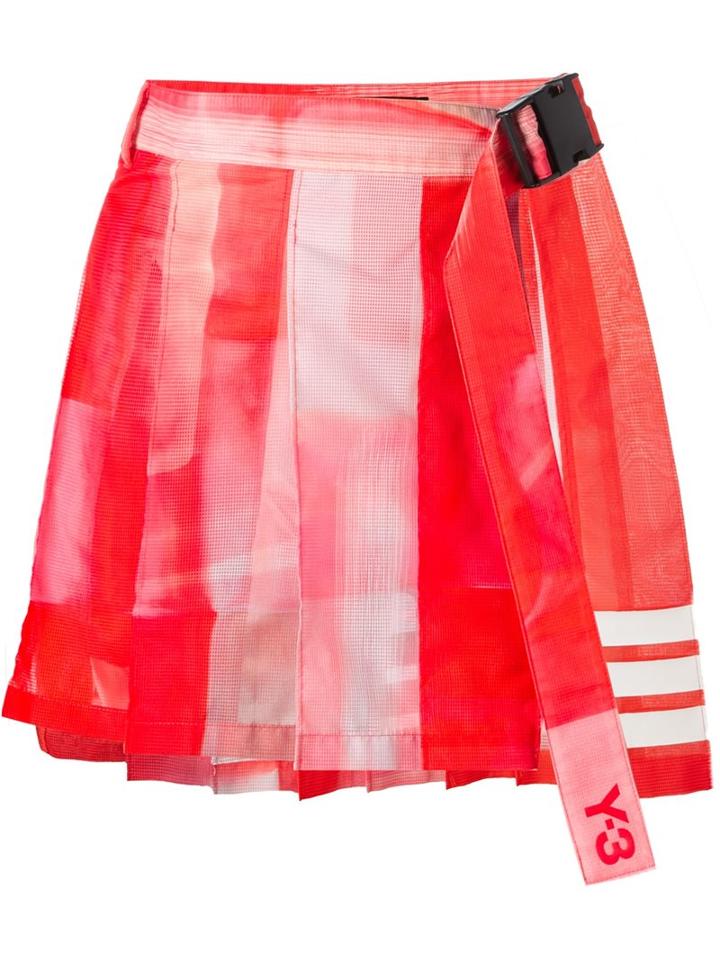 Y-3 Buckled Skirt, Women's, Size: Medium, Red, Polyamide