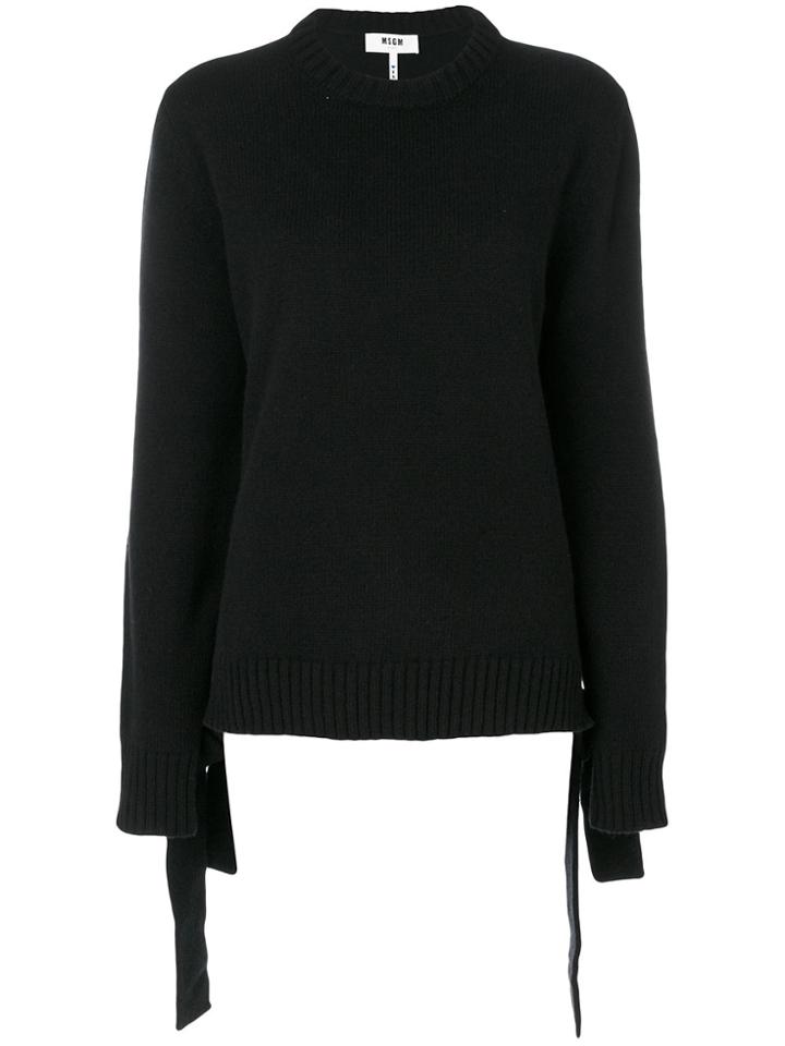 Msgm Tied Hem Jumper - Black