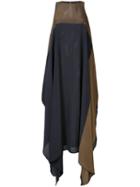 Uma Wang - Bi-colour Asymmetric Dress - Women - Viscose - M, Black, Viscose