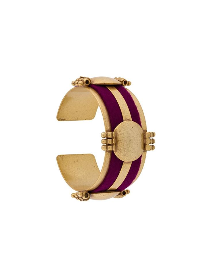 Jean Paul Gaultier Pre-owned 1990s Striped Bangle - Gold