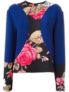 Msgm Floral Panel Jumper - Blue