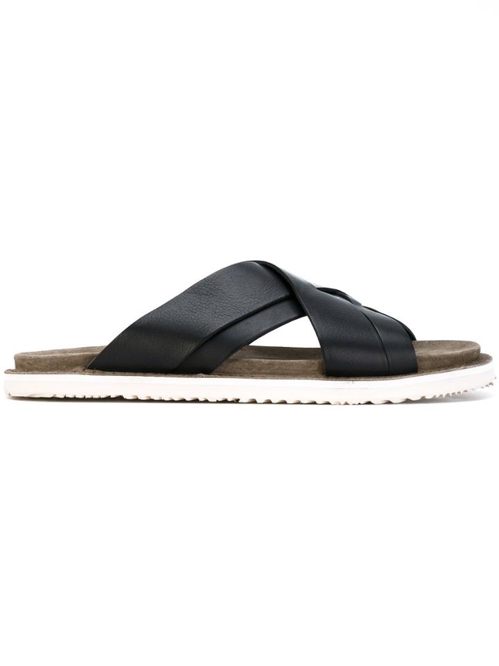 Buttero Cross Strap Sandals - Black