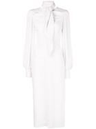 Carolina Herrera Scarf Neck Midi Dress - White