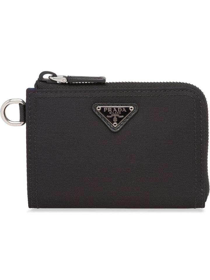 Prada Round Zip Wallet - Black