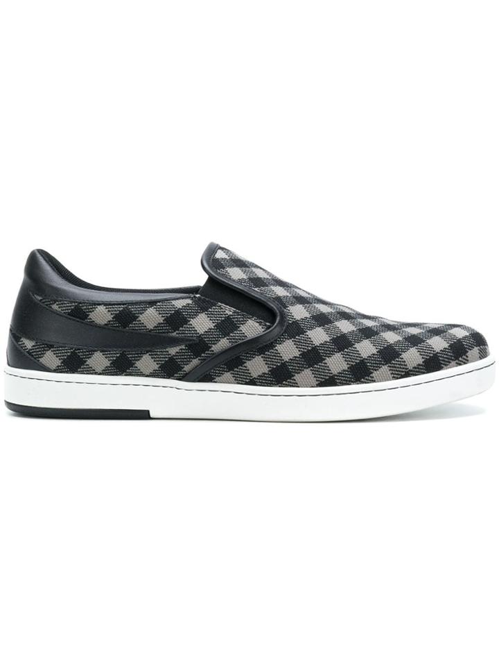 Tomas Maier Chequer Canvas Slip On - Grey