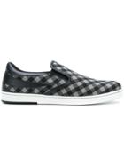 Tomas Maier Chequer Canvas Slip On - Grey