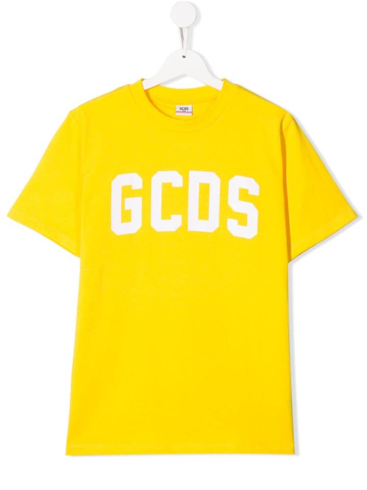 Gcds Kids Teen Logo Print T-shirt - Yellow