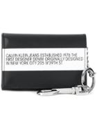Calvin Klein Jeans Logo Stripe Flap Wallet - Black
