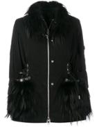 Ermanno Scervino Furry Appliques Coat - Black