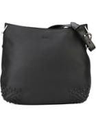 Tod S Studded Shoulder Bag, Women's, Black, Leather