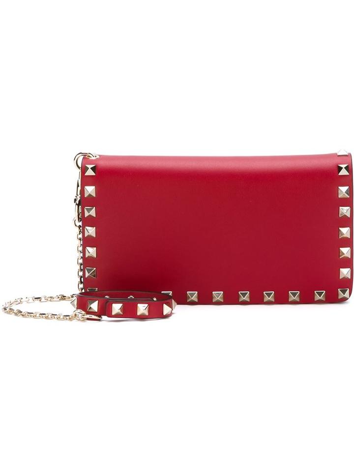 Valentino Valentino Garavani 'rockstud' Clutch, Women's, Red