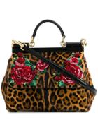 Dolce & Gabbana Leopard Sicily Tote Bag - Brown