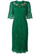 Dolce & Gabbana Lace Dress, Women's, Size: 44, Green, Cotton/viscose/polyamide/polyamide