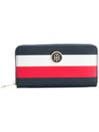 Tommy Hilfiger Zipped Stripe Print Wallet - Blue