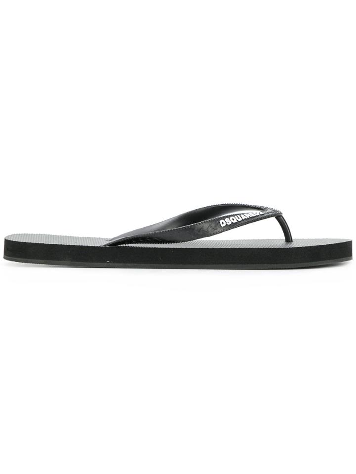 Dsquared2 Logo Printed Flip-flops - Black