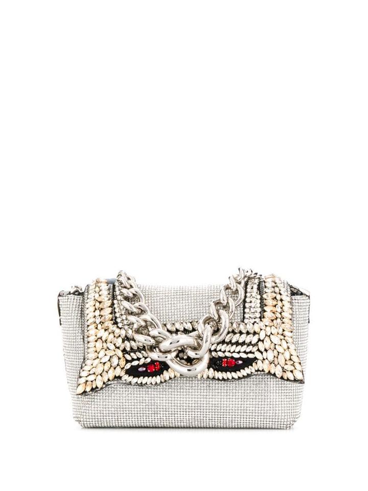 Ermanno Scervino Crystal Embellished Mini Bag - Silver