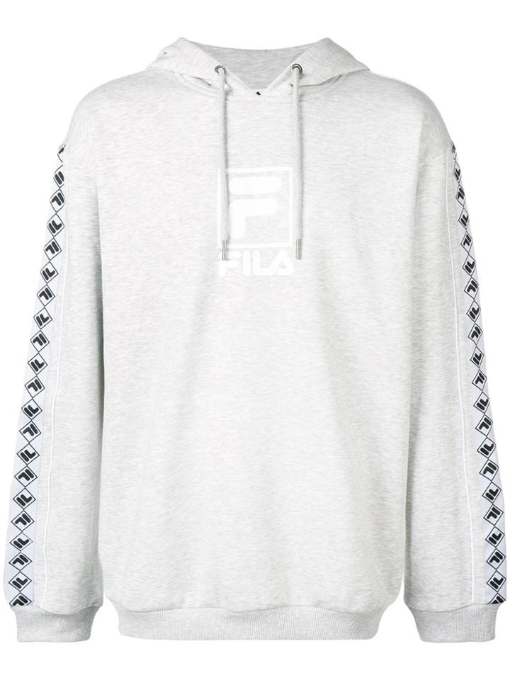 Fila Logo Side Stripe Hoodie - Grey