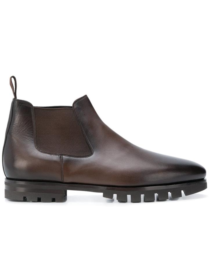 Santoni Low Chelsea Boots - Brown
