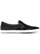 Jimmy Choo Demi Slip-on Sneakers, Women's, Size: 37.5, Black, Cotton/leather/rubber