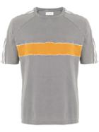 Wales Bonner Crew Neck Panelled T-shirt - Grey