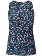 Rebecca Taylor Floral Print Tank, Women's, Size: 10, Black, Silk