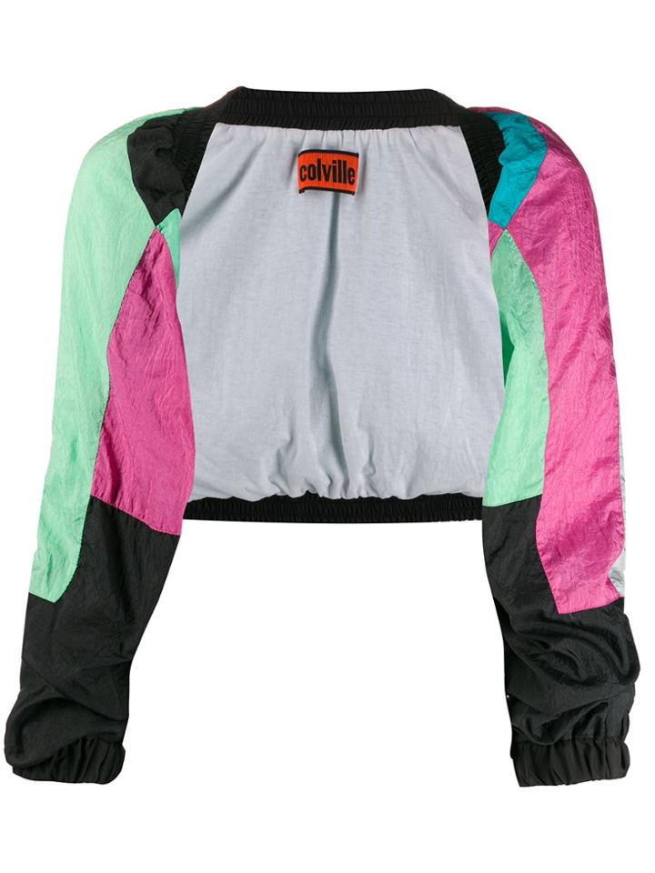 Colville Cropped Colour Block Jacket - Green