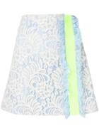 Brognano Lace Ruffle Trim Skirt - Blue