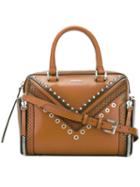 Diesel - Letra Studded Tote - Women - Calf Leather - One Size, Brown, Calf Leather