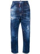 Dsquared2 Cropped High Waisted Jeans - Blue