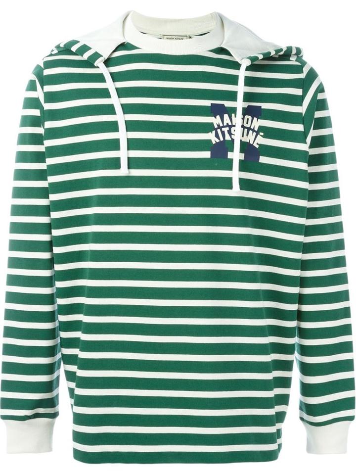 Maison Kitsuné Striped Pullover Hoodie