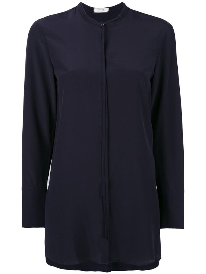 Dorothee Schumacher - Straight Cut Blouse - Women - Silk - 5, Blue, Silk