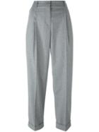 Blugirl Cropped Tailored Trousers, Women's, Size: 42, Grey, Polyester/spandex/elastane/viscose