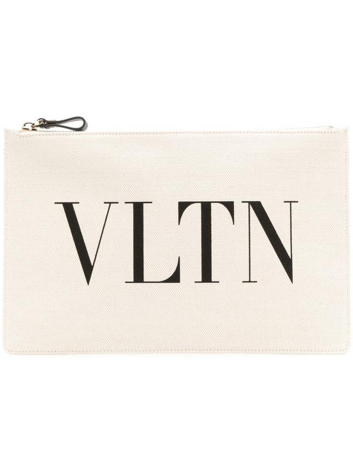 Valentino Vltn Clutch Bag - Neutrals