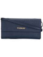 Twin-set Logo Plaque Crossbody Bag, Women's, Blue, Leather/polyester