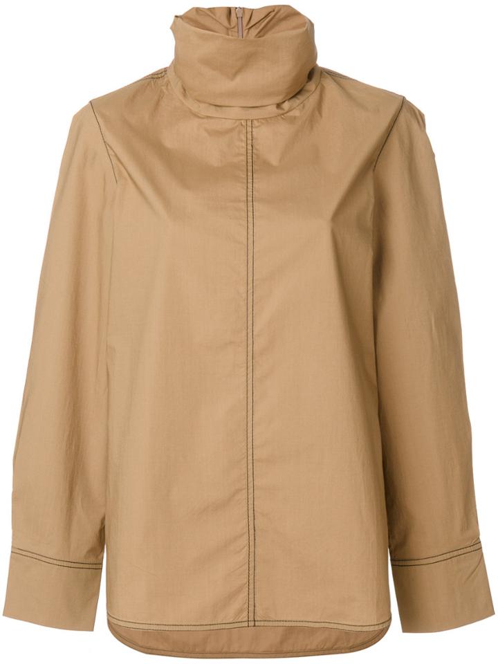 Marni High Collar Blouse - Brown