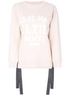 Mm6 Maison Margiela - Side Tie Sweatshirt - Women - Cotton/polyamide - M, Nude/neutrals, Cotton/polyamide