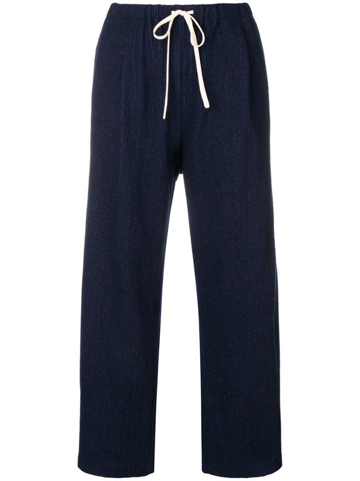 Apuntob Drawstring Corduroy Trousers - Blue