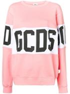 Gcds Logo Stripe Sweater - Pink & Purple