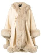 Liska Hooded Fur-trimmed Coat - Neutrals